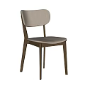 Modern Minimalist Dining Chairs With Dark Wood Frame And Light Upholstered Seats