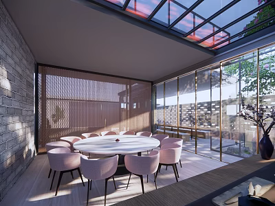 Modern Room Space Dining Space Box 3d model