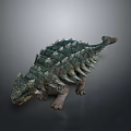 3D Rendered Armored Dinosaur Model With Spiked Back And Green Gray Textured Skin