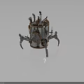 Steampunk Mechanical Creature With Metallic Body Legs And Pipe Accents In Detailed Design