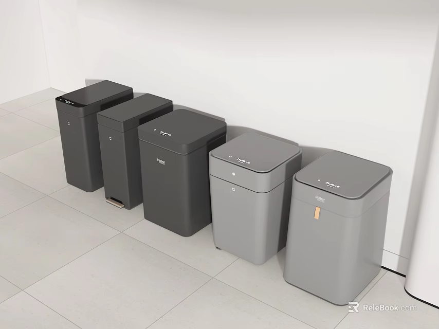 Public Trash Bins With Classification Function Modern Design And Multiple Color Options 3d model 
