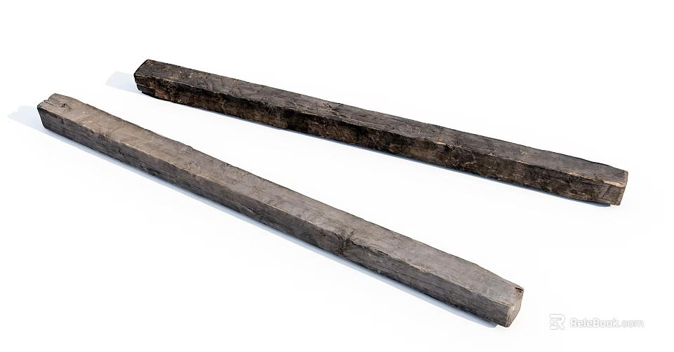Natural Stone and Wood Long Planks with Textured Surface for Decorative Projects 3d model 