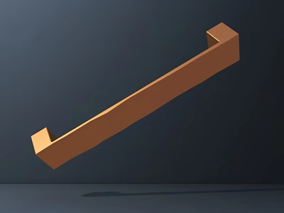 Brown Modern Minimalist Table Lamp With Rectangular Base On Dark Background 3d model