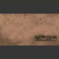 Orange Cardboard Box With Black Icons On Gray Background And Reflection