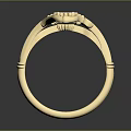 Elegant Gold Ring With Diamond Accents For Fashionable Clothing Accessories