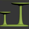 Colorful Green Two Tiered Food Serving Table With Round Tops And Oval Base
