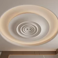 Modern Ceiling Design With Circular Layered Concentric Rings And Soft Illumination