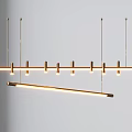 Modern Chandeliers with Linear Metallic Bars and Warm Lighting Featuring Multiple Styles Including Ring Design 3d model