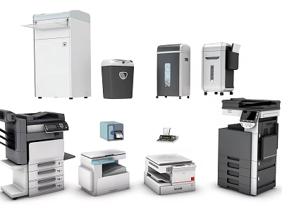 Modern office equipment office appliances combination 3d model