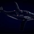 Mechanical Shark With Glowing Lights Futuristic Design And Emblem Details