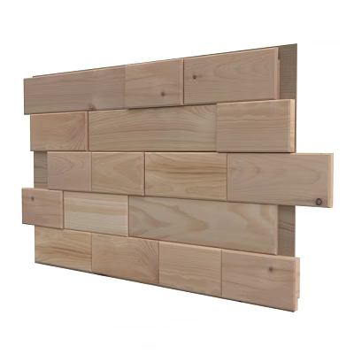 Wooden Wall Panel Decorative Design With Natural Wood Blocks For Interior Use 3d model