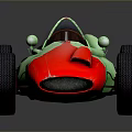 Green And Red Racing Car Model With Open Cockpit Large Wheels And Number 8