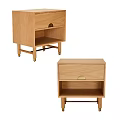 Wooden Nightstands With Drawer Open Shelf And Gold Metal Legs Design