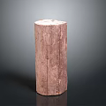 Natural Wooden Log Post With Raw Texture On Dark Background