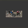 Household Waste Collection With Black Garbage Bags Cardboard Boxes And Scattered Trash