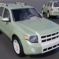 Light Green SUV Vehicle Featuring Roof Rack Front Grille And Stylish Wheels Design