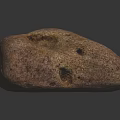 Natural Textured Brown Stone With Pitted Surface On Black Reflective Background 3d model
