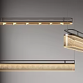 Modern Hanging Long Strip Pendant Lights With Metal Frame And Warm Light Glow