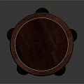 Classic Round Dark Wood Table With Decorative Edge And Three Curved Legs