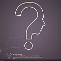 Creative Neon Lamp Combination With Question Mark And Human Face Outline On Purple Background