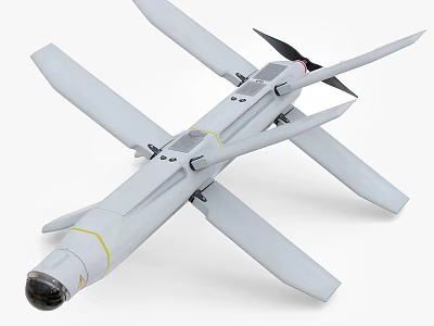 Military Weapon Drone With Aerodynamic Wings And Fuselage Structure Design Features 3d model