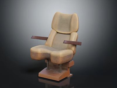 Airplane Interior Comfortable Seat Design With Beige Upholstery And Armrests 3d model