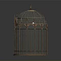 Elegant Vintage Metal Birdcage With Glass Panels For Decorative Home Use