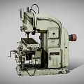 Vintage Industrial Milling Machine With Mechanical Worktable And Control Panel 3d model