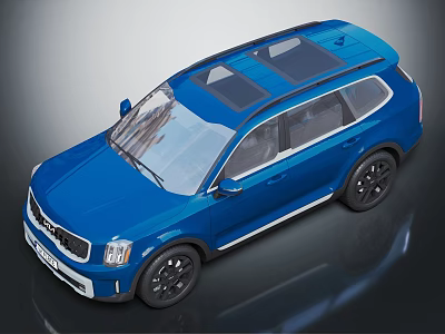 Blue SUV With Modern Exterior Design Sleek Body And Stylish Alloy Wheels 3d model