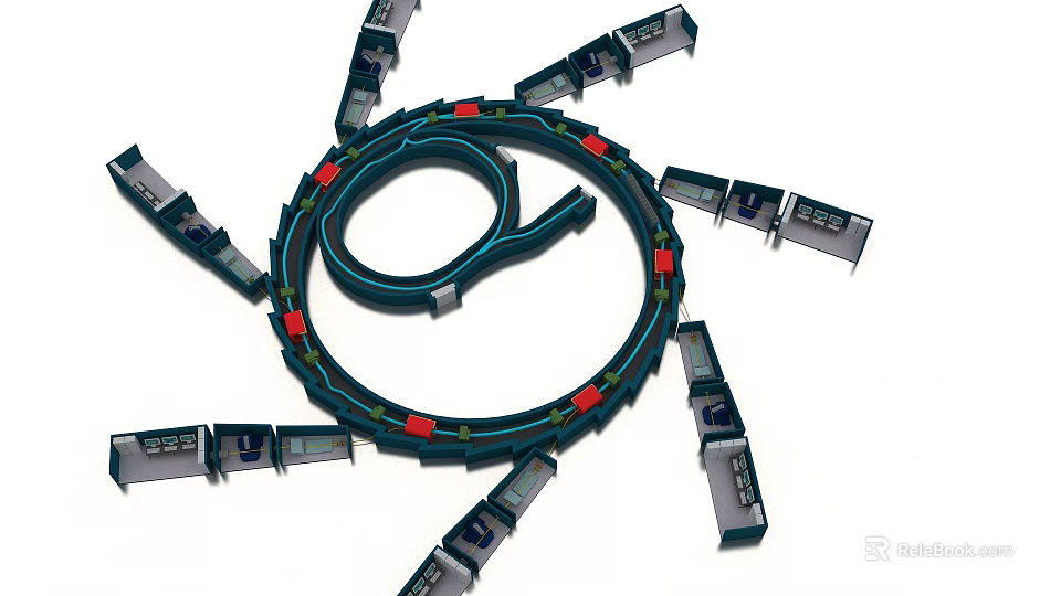 Industrial Conveyor System With Circular Belt And Modular Units For Automated Production 3d model 