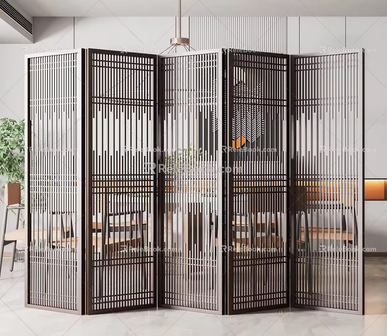 New Chinese Style Screen Screen Partition 3d model