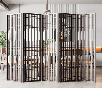 New Chinese Style Screen Partition 3d model