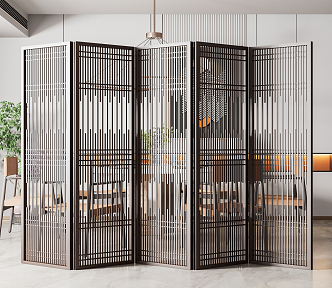 New Chinese Style Screen Partition 3d model