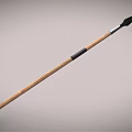 Long Traditional Handcrafted Spear With Wooden Shaft And Black Spearhead
