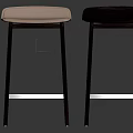 Modern Minimalist Bar Stools With Backrest And Black Solid Wood Legs For Home Kitchen Use
