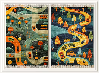 Modern children'square carpet 3d model