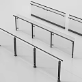 Modern Glass Railings With Black Metal Frames For Balcony Or Staircase