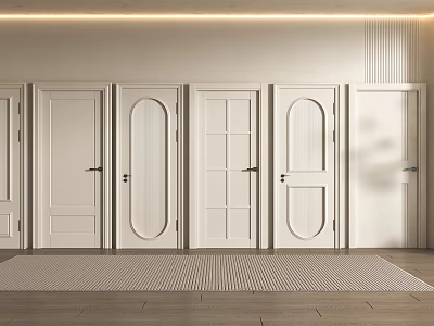White Hinged Doors With Various Designs For Interior Display And Home Decor 3d model