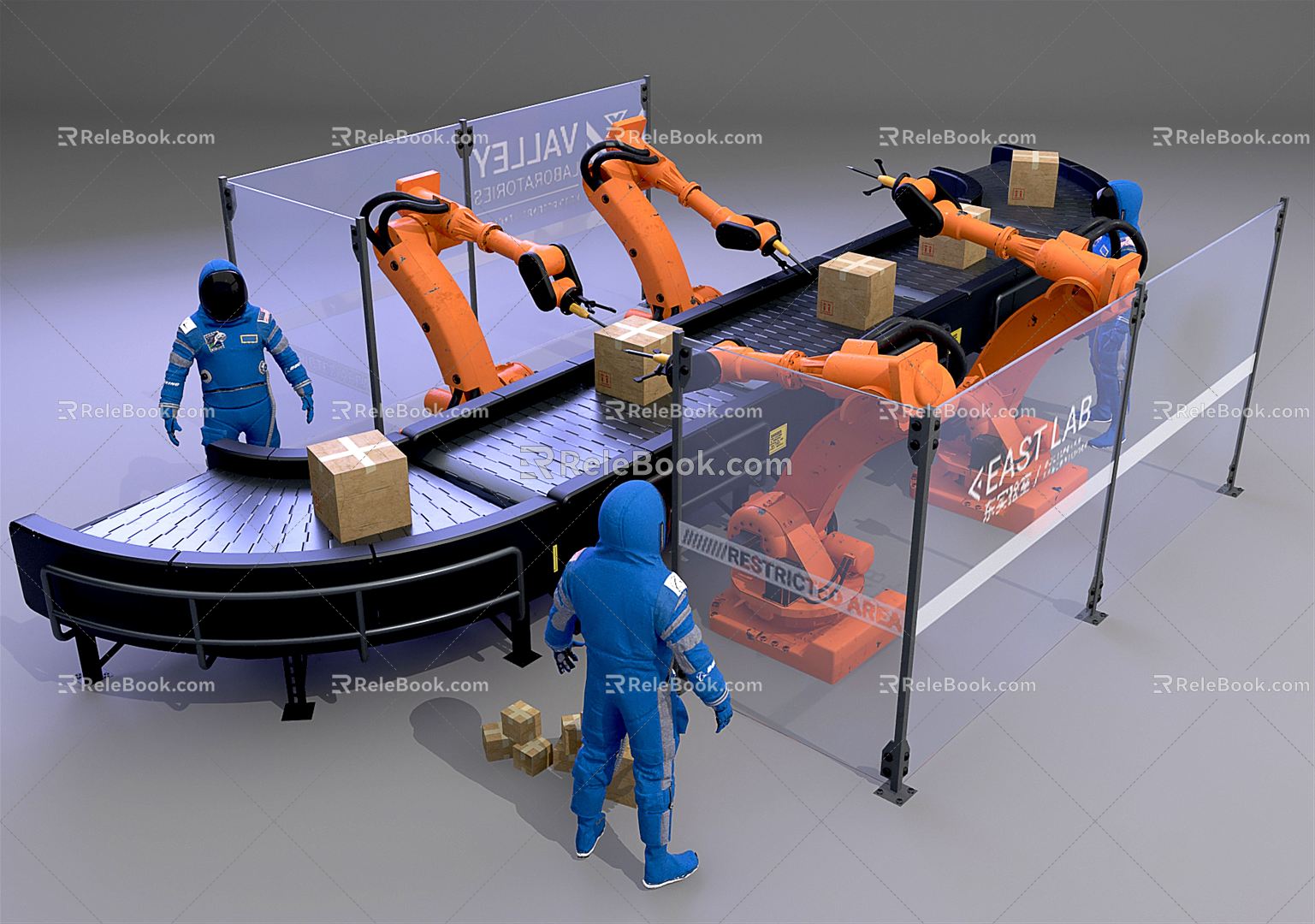 Modern Conveyor Conveyor Platform 3d model