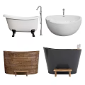 Various Design Freestanding Bathtubs Clawfoot Wooden Round And Black With Small Stool