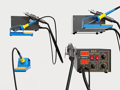 Professional Industrial Equipment With Soldering Iron Digital Control Panel And Welding Tools 3d model