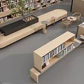 Minimalist Light Wood Table And Chair Combination For Comfortable Public Library Reading Space