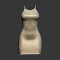 Metallic Gold Chevron Striped Sleeveless Dress Modern Fashion Design