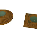 Brown Decorative Ceiling Lights With Round Shade And Square Base Design Patterns