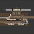 Architectural Building Model With Staircase Pipes Wooden Planks And Equipment