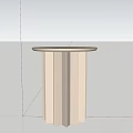 Minimalist Modern White Side Table With Round Top And Fluted Column Base 3d model