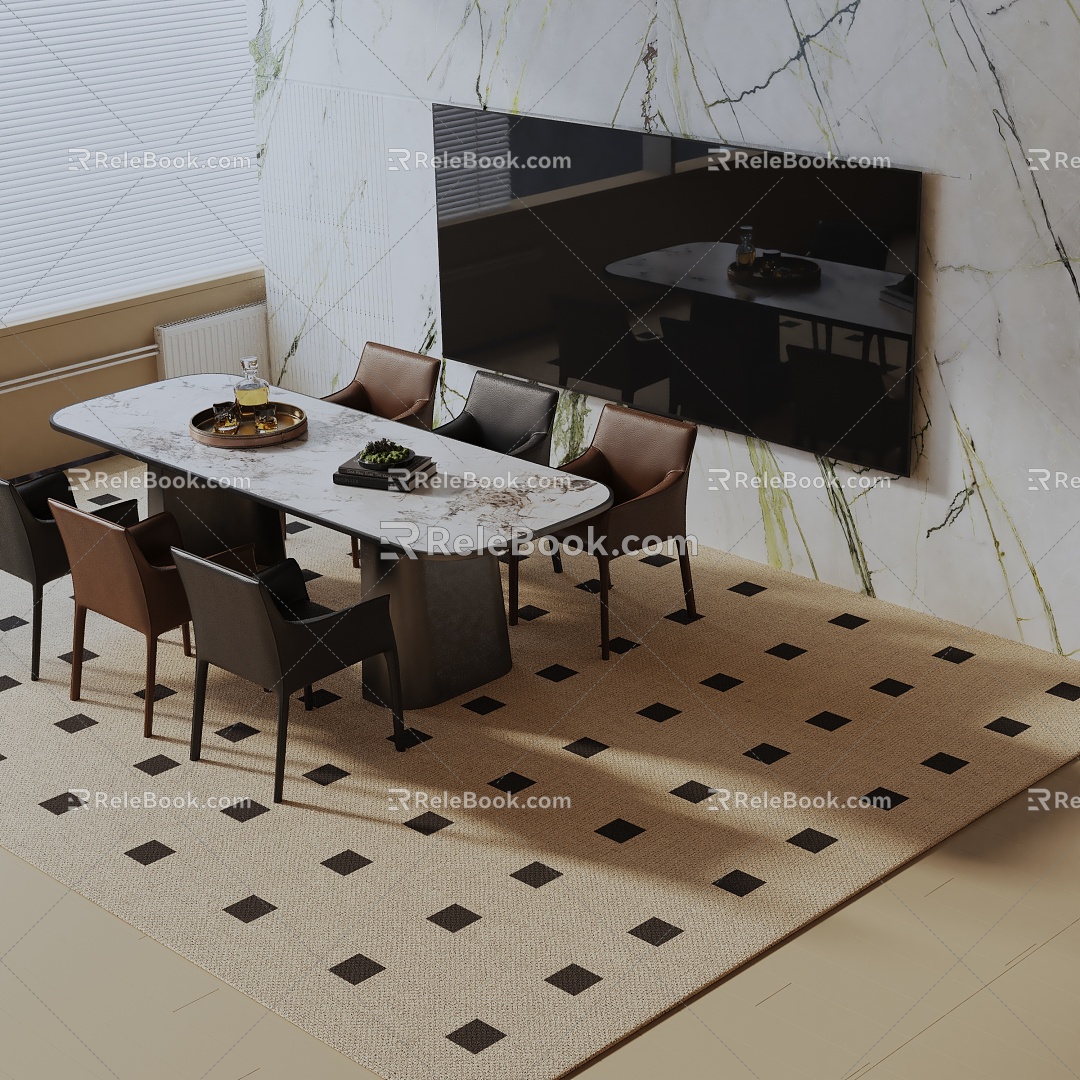 Modern dining table 3d model