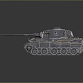 Highly Detailed 3D Military Tank With Shiny Metallic Texture And Long Cannon Tracks