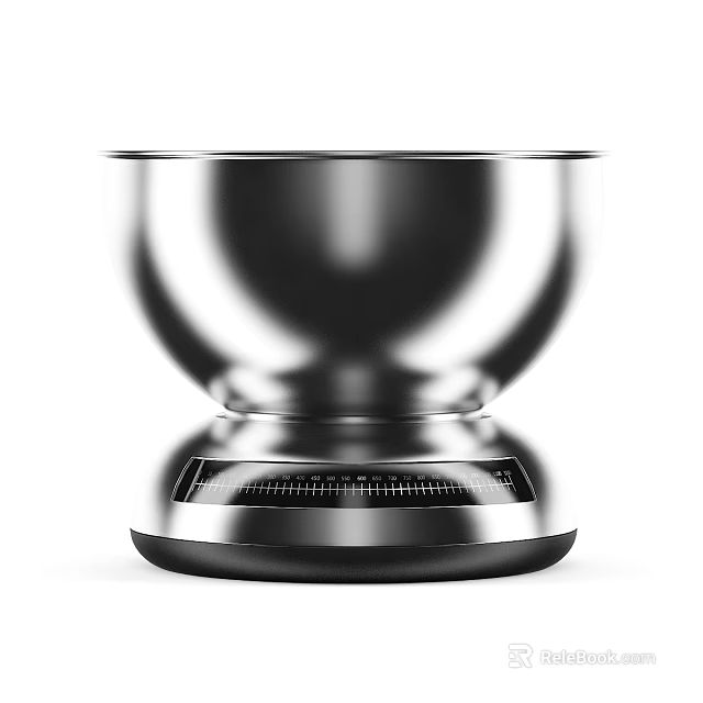 Stainless Steel Bowl Kitchen Scale With Smooth Surface And Clear Measurement 3d model 
