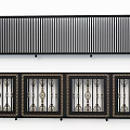Decorative Railing Design With Striped Patterns And Ornate Metal Decor Details 3d model